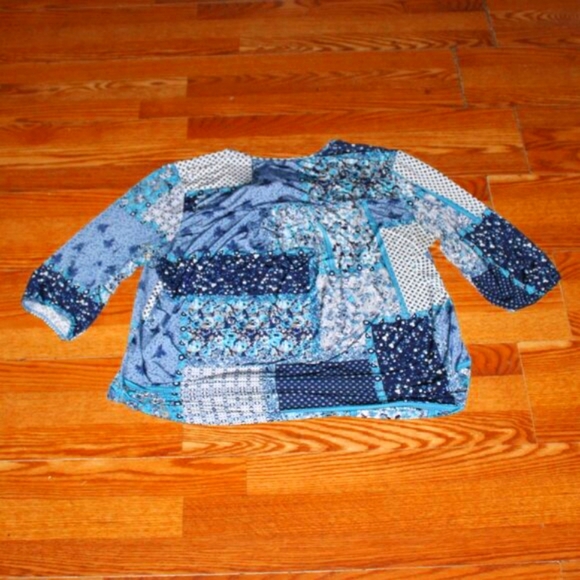 Links Patchwork Print Blouse - Size L - Picture 2 of 9